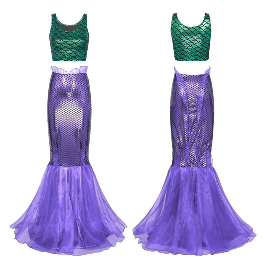 Damen Meerjungfrau-Kleid mit schimmerndem Oberteil und voluminösem Tüllrock R&B