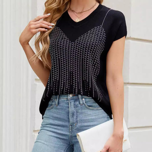 Damen Oberteil mit elegantem Strassdesign EB