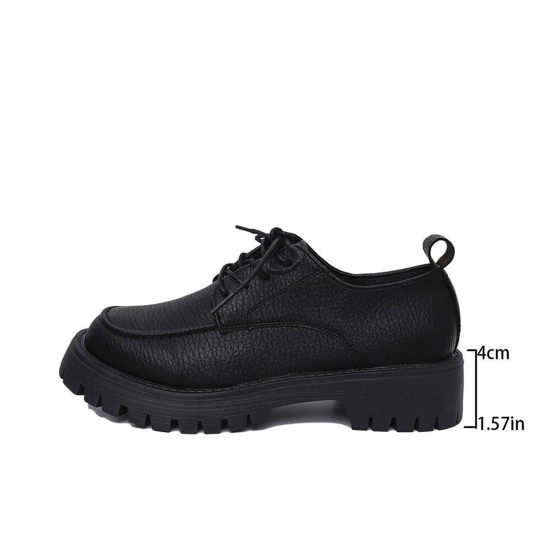 Damen nan robuster Derby-Schnürer mit profilierter Gummisohle und 4cm Keilabsatz EB