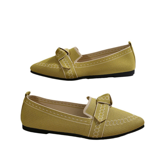 Damen elegante Mokassins mit dekorativem Schleifen-Detail EB