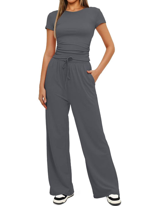Damen Komfortables Freizeit-Set mit elastischem Bund und gemütlichem Oberteil EB