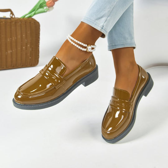 Damen modische Slipper mit trendigem Glanz und rutschfester Sohle EB