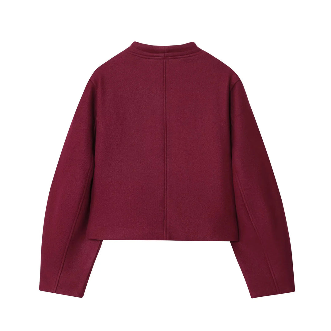 Damen elegante Strickjacke mit strukturiertem Gewebe und glänzenden Knöpfen EB