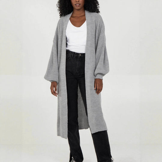Damen Langstrickjacke mit lässigem Oversized-Schnitt und voluminösen Ärmeln EB