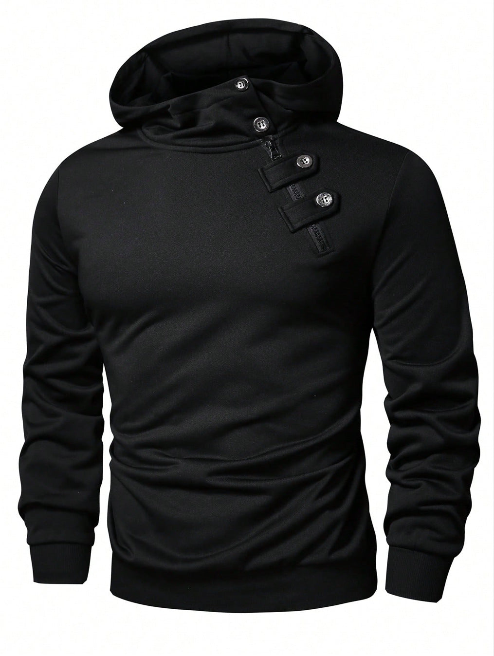 Herren Hoodie mit innovativem Kragen und praktischer Taschenlösung EB