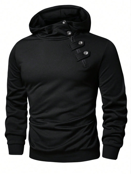 Herren Hoodie mit innovativem Kragen und praktischer Taschenlösung EB