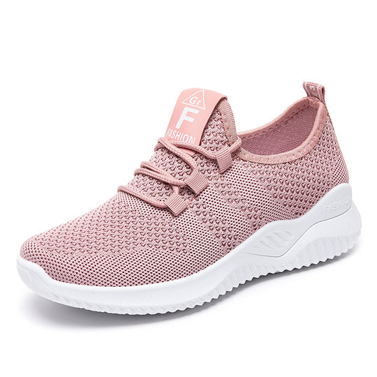 Damen Sportliche und atmungsaktive Mesh-Laufschuhe mit elastischem Schnürsystem EB