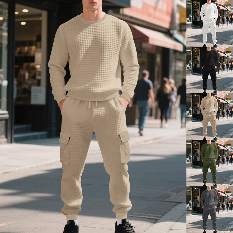 Herren lässiges Sweatshirt und Cargohose Set EB