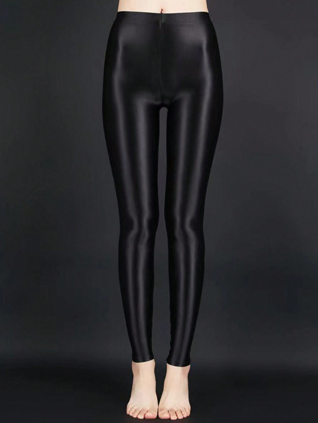 Damen Hochglänzende Fitness-Leggings mit hoher Taille und umfassendem Komfort EB
