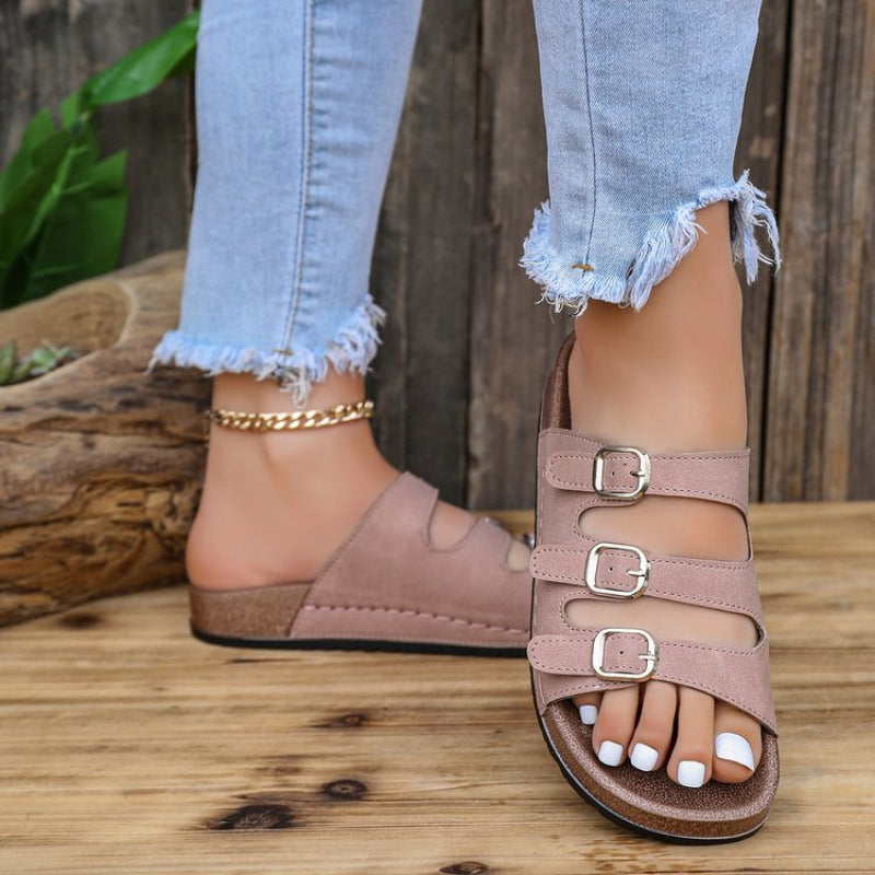 Damen Komfortable Riemensandalen mit verstellbaren Schnallen EB
