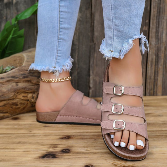 Damen Komfortable Riemensandalen mit verstellbaren Schnallen EB