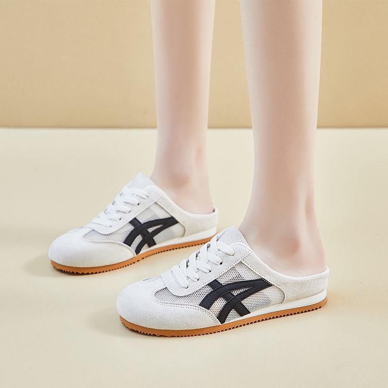 Damen Atmungsaktive und komfortable Slipper mit Mesh und Wildlederoptik EB