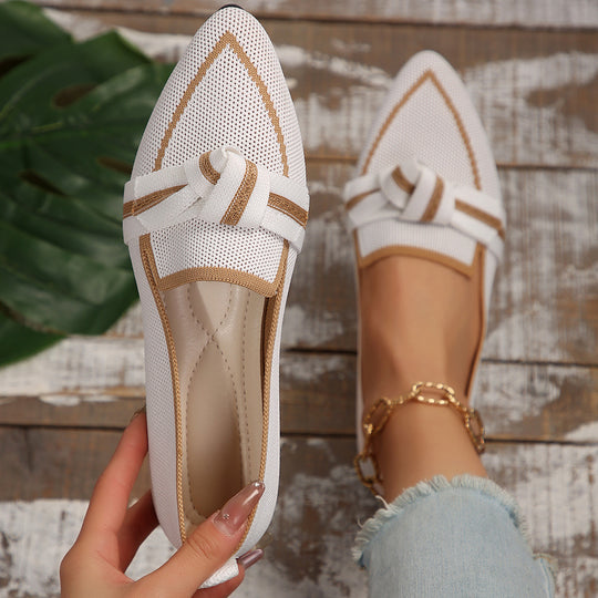 Damen elegante Slipper mit dekorativem Knoten-Design EB