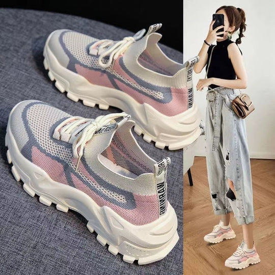 Damen Sportliche High-Performance Sneakers mit elastischem Strickoberteil EB