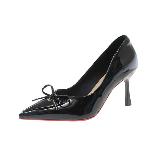 Damen stilvolle und elegante spitze Pumps mit Schleifen-Detail EB
