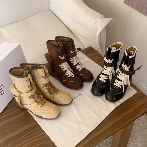 Damen Schnürboot mit elegantem Riemen und trendiger Gestaltung EB