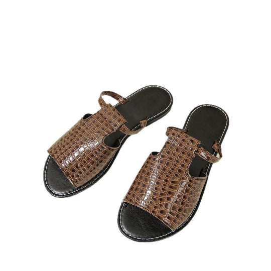 Damen Modische Sandalen mit Kroko-Prägung EB