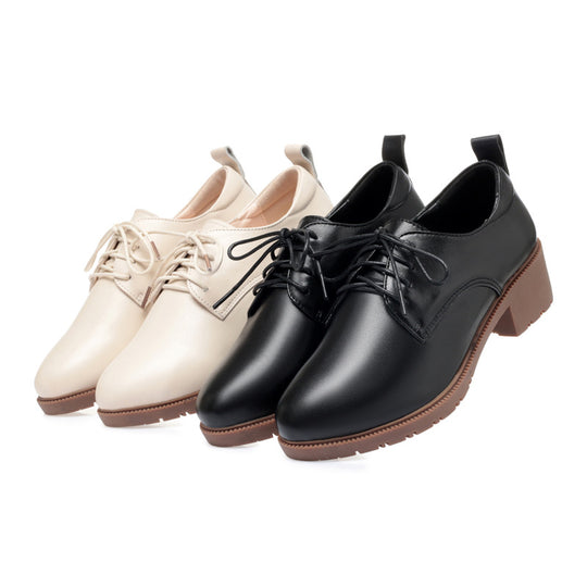 Damen Schnürschuhe mit komfortablem Blockabsatz und eleganter Schnittführung EB