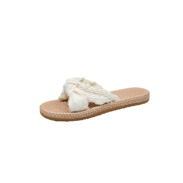 Damen Komfortable Pantoletten mit elegantem Schleifenakzent EB