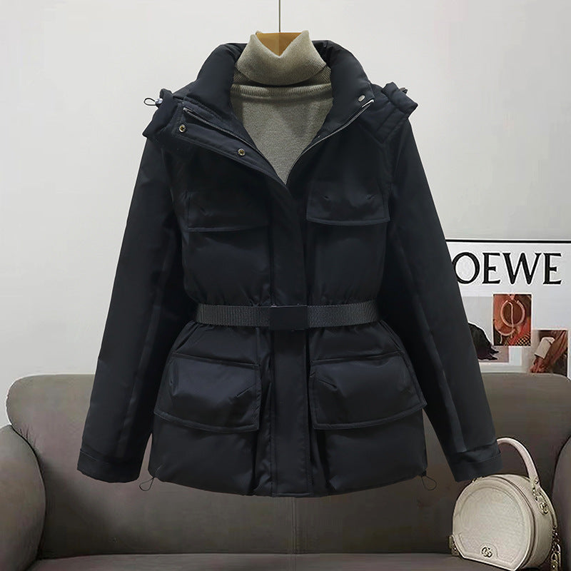 Damen Isolierte Parkajacke mit praktischem Taillengürtel und großen Taschen EB
