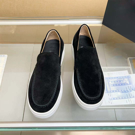 Damen Mokassin Slip-On Sneakers mit weichem Wildleder und elastischen Seiteneinsätzen EB