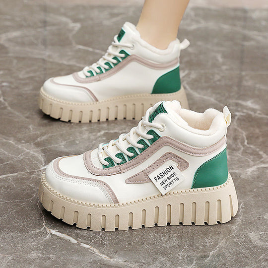 Damen Sportliche High-Top Sneakers mit dämpfendem Sohlenprofil und kuscheligem Innenfutter EB