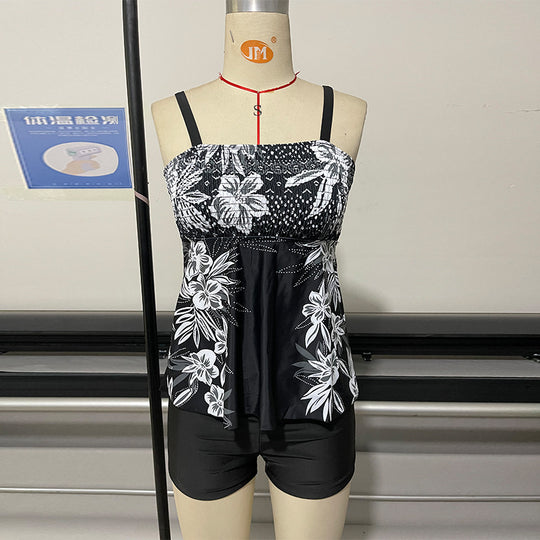 Damen Tankini-Set mit floralem Design und bequemen Shorts EB