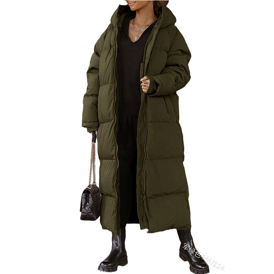 Damen Lange gesteppte Winterjacke EB