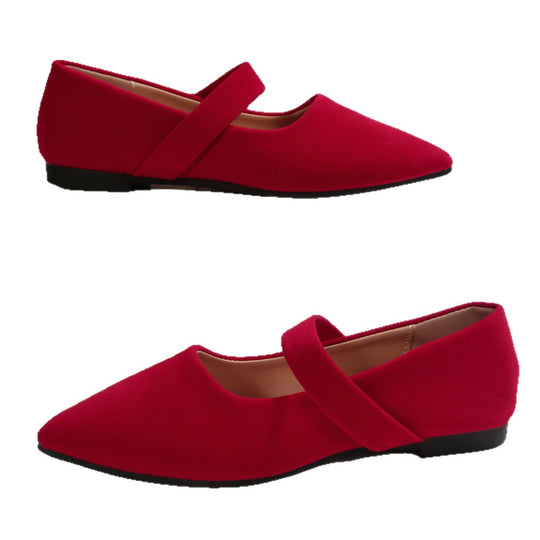 Damen Bequeme Ballerinas mit modischem Riemen EB