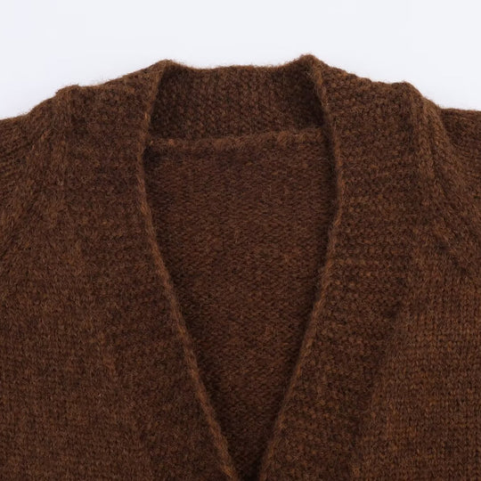Damen kuscheliger Cardigan mit knöpfen EB
