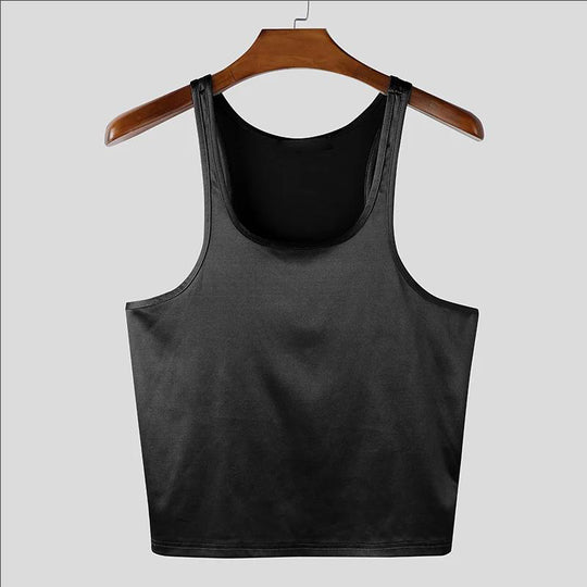 Damen nan tailliertes Glanz-Tanktop mit Racerback und feiner Nahtverarbeitung EB