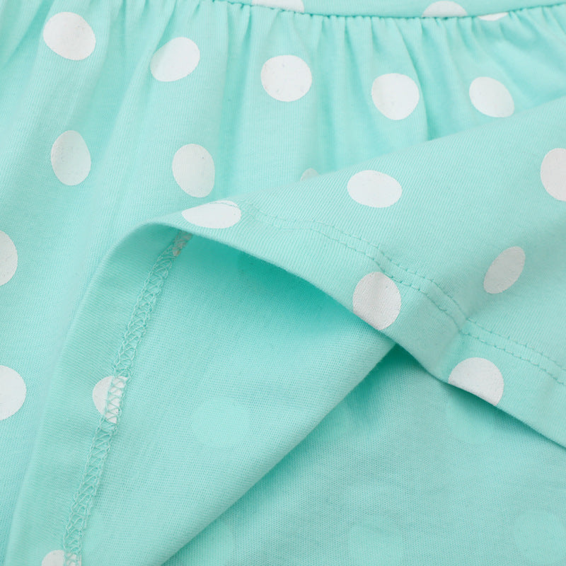 Mädchen Polka Dots Kleid mit süßem Reh-Design EB