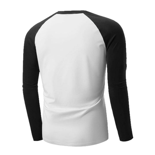 Herren Langarm-Henley-Shirt mit Kontrastärmel EB