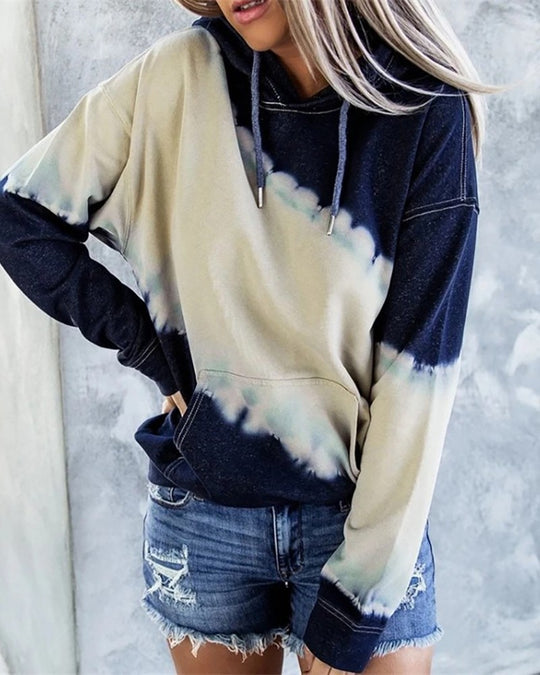 Damen Kapuzenpullover im modernen Tie-Dye-Design EB