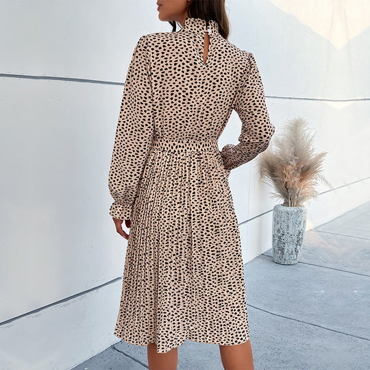 Damen Midi-Kleid mit eleganter Rüschendetails und Taillengürtel EB