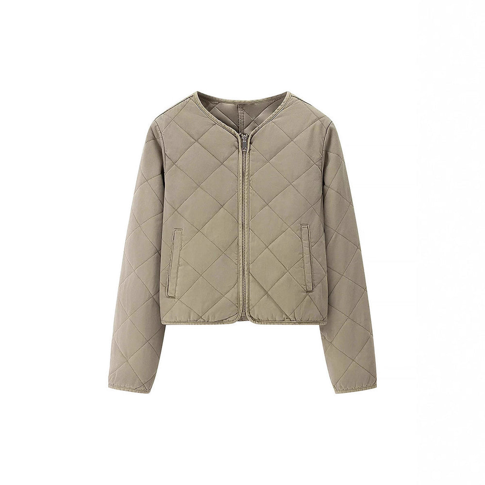 Damen gesteppte Übergangsjacke mit praktischen Taschen und elegantem Stehkragen EB