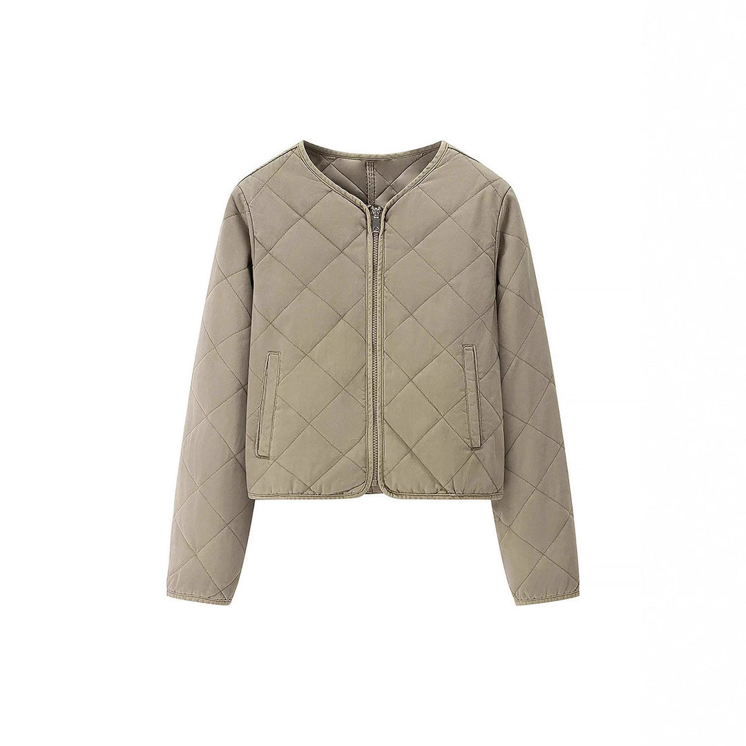 Damen gesteppte Übergangsjacke mit praktischen Taschen und elegantem Stehkragen EB