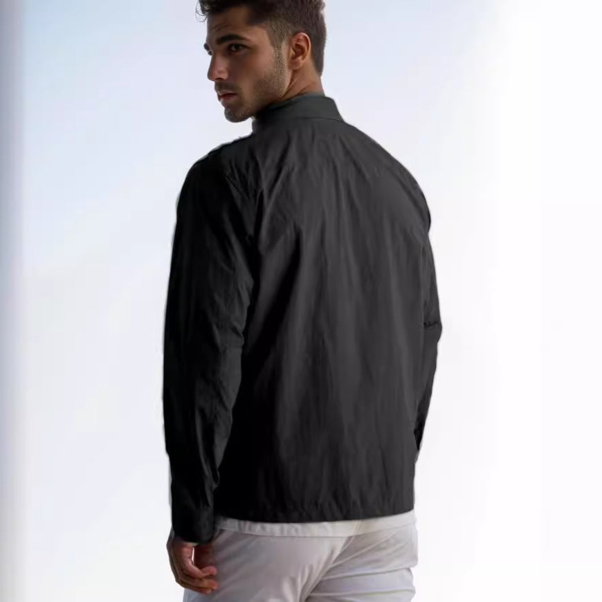 Herren leichte Freizeitjacke mit praktischem Druckknopfverschluss und modernem Schnitt EB