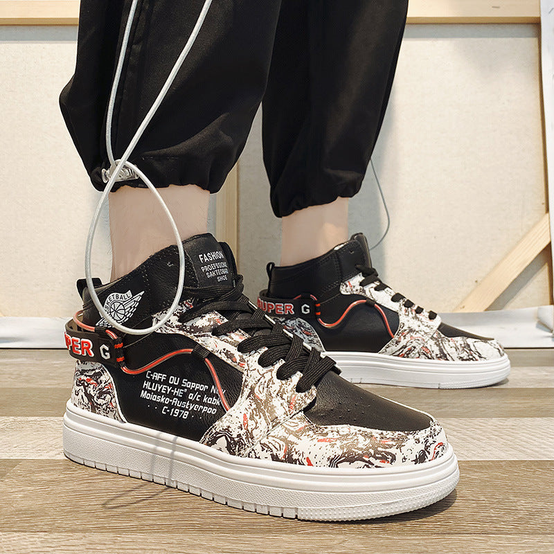 Damen Hohe Sneaker im urbanen Design mit auffälligem Print EB