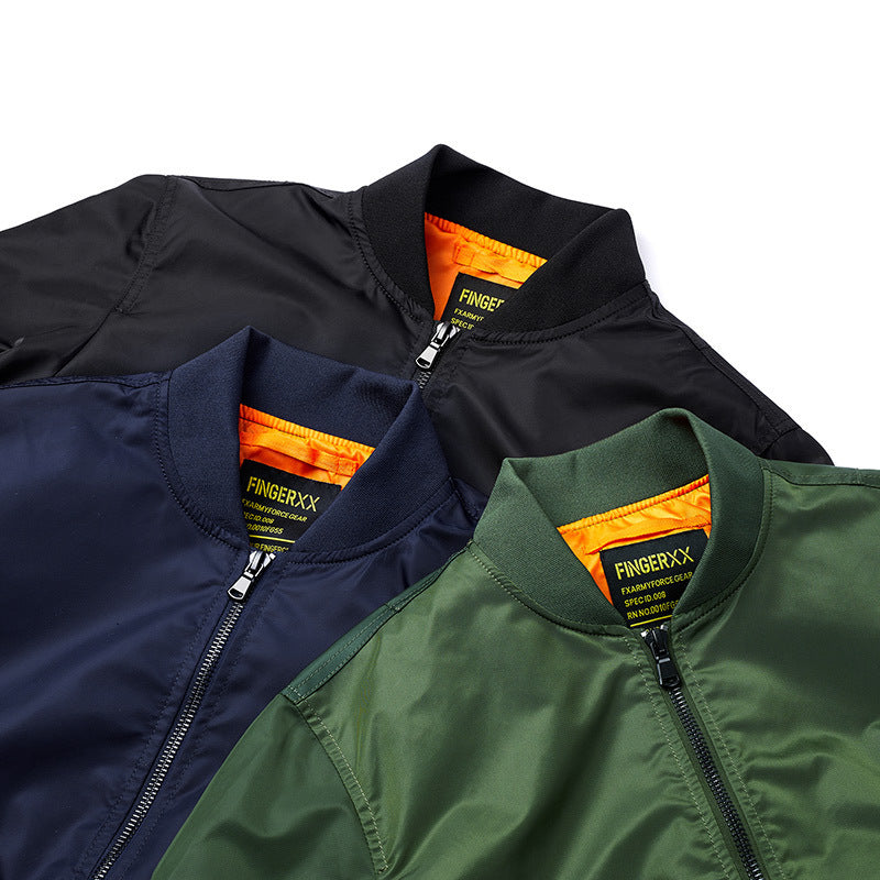 Herren Flieger-Bomberjacke aus technischem Nylon mit Rippbündchen und Ärmeltasche EB