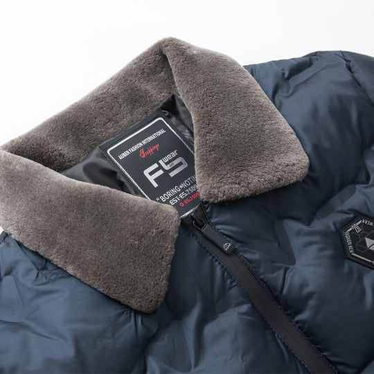 Herren nan gesteppte Thermojacke mit Kunstfellkragen winddicht wasserabweisend und mehreren Reißverschlusstaschen EB