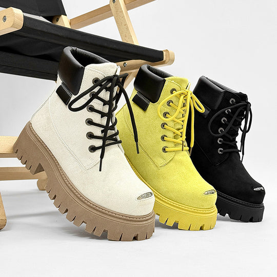 Damen modische Stiefeletten mit trendiger Profilsohle EB
