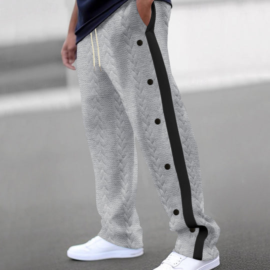 Herren Sportliche Freizeithose mit innovativem Knopfdesign und elastischem Bund EB