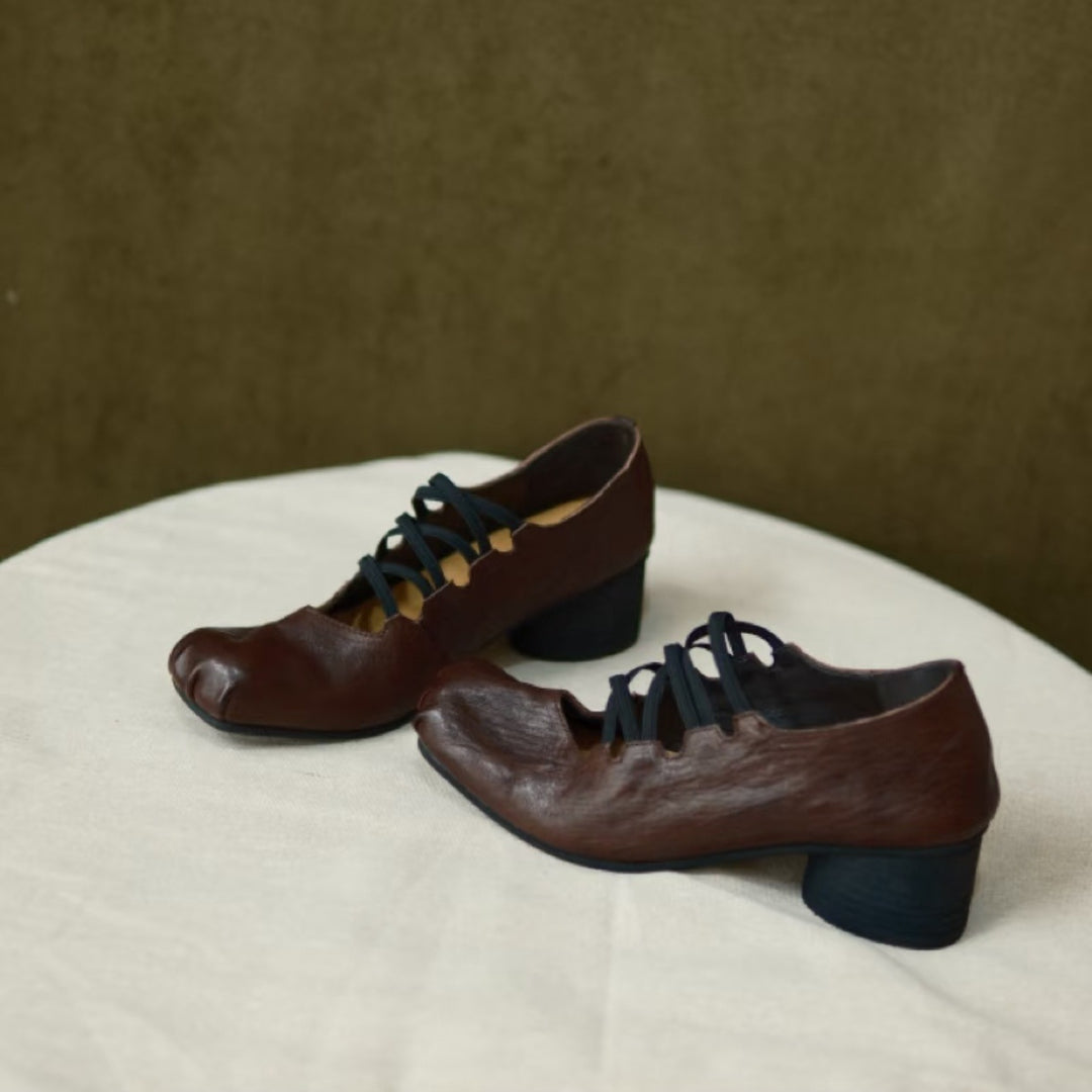 Damen Elegante Schnürschuhe mit ausgefallenem Design und hochkanntiger Zehenpartie EB