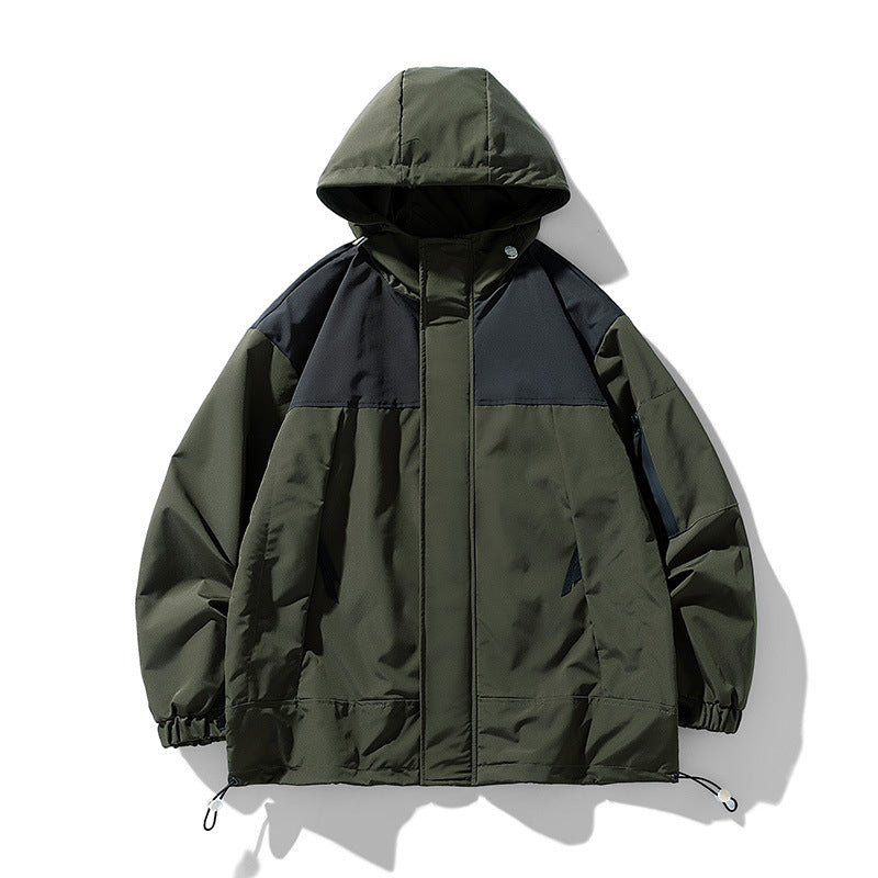 Herren funktionale Wetterjacke mit innovativem Kapuzen-Design und atmungsaktiven Einsätzen EB