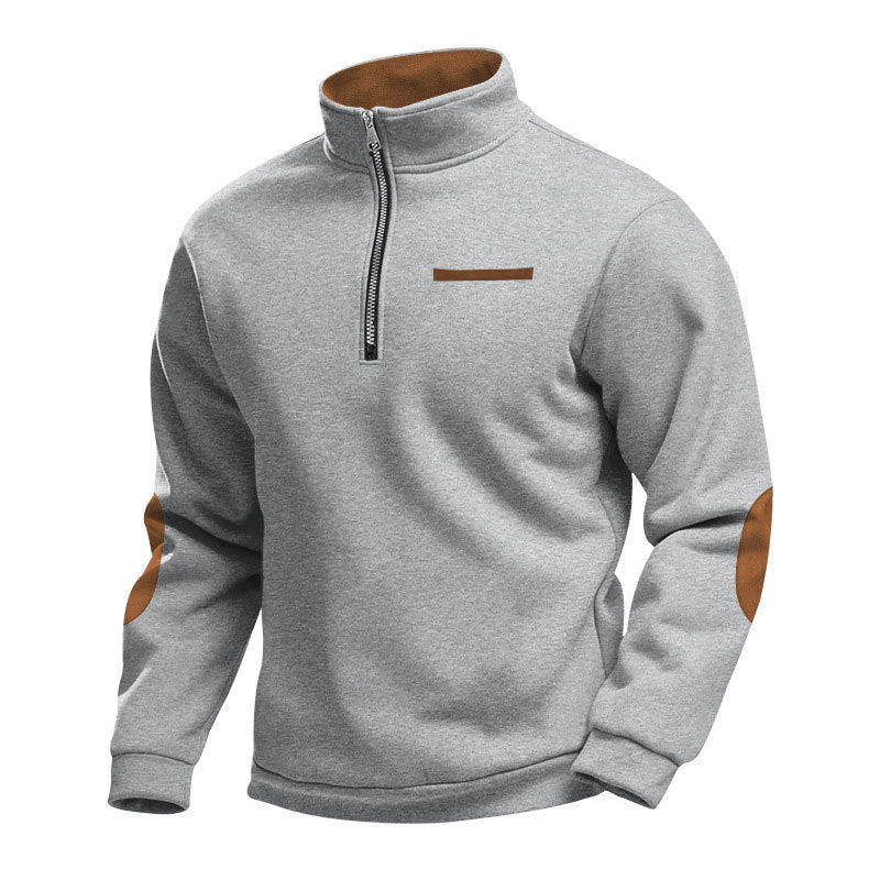 Herren Hochwertiges Sweatshirt mit Stehkragen und Reißverschluss EB