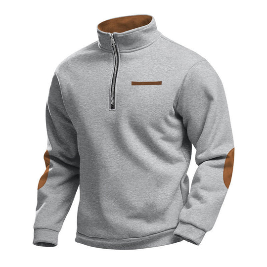 Herren Hochwertiges Sweatshirt mit Stehkragen und Reißverschluss EB