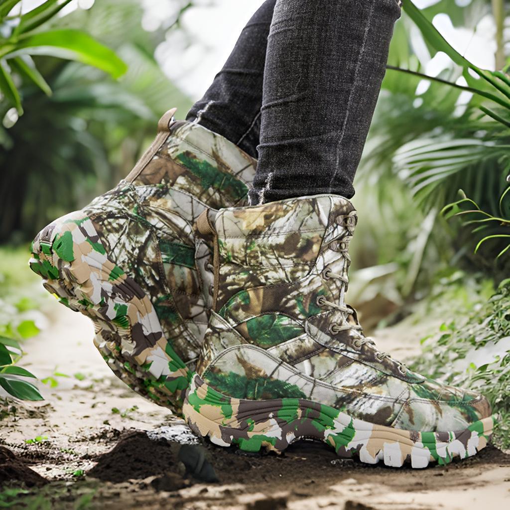 Herren Camouflage Gummistiefel mit rutschfester Sohle und hohem Schaft EB