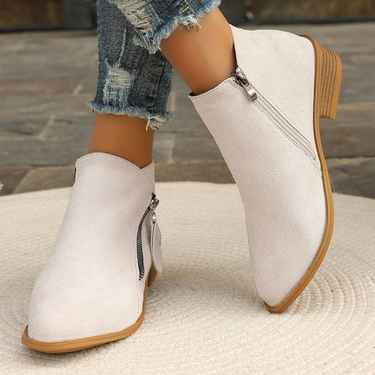 Damen Ankle Boots mit asymmetrischem Reißverschluss von EB