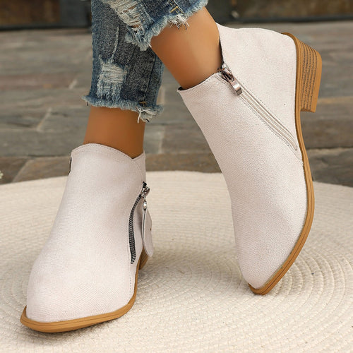 Damen Ankle Boots mit asymmetrischem Reißverschluss von EB